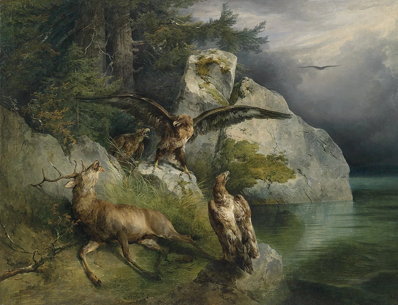 Aquila e cervo morente 1836